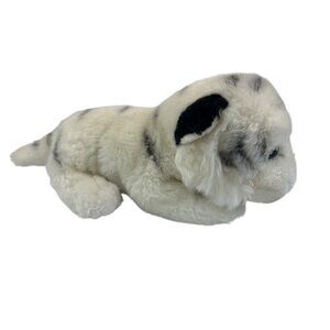Stuffed White Tiger Plush Toy With Black Stripes and Blue Eyes Baby